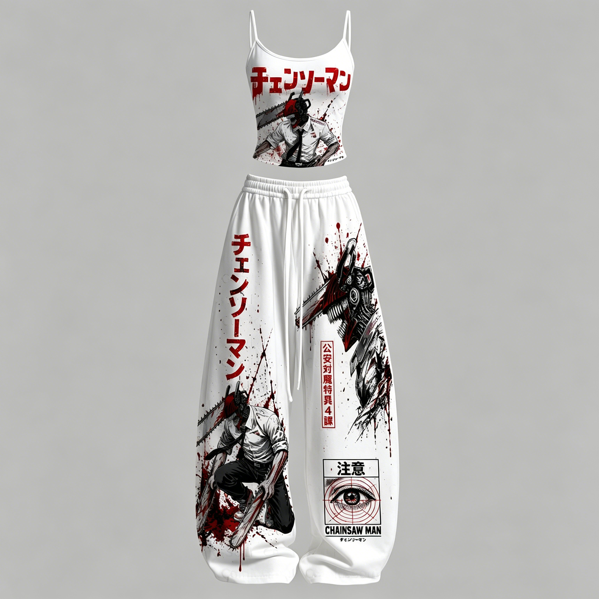 Chainsaw Man Top & Elasticated Trousers Two-Piece Set
