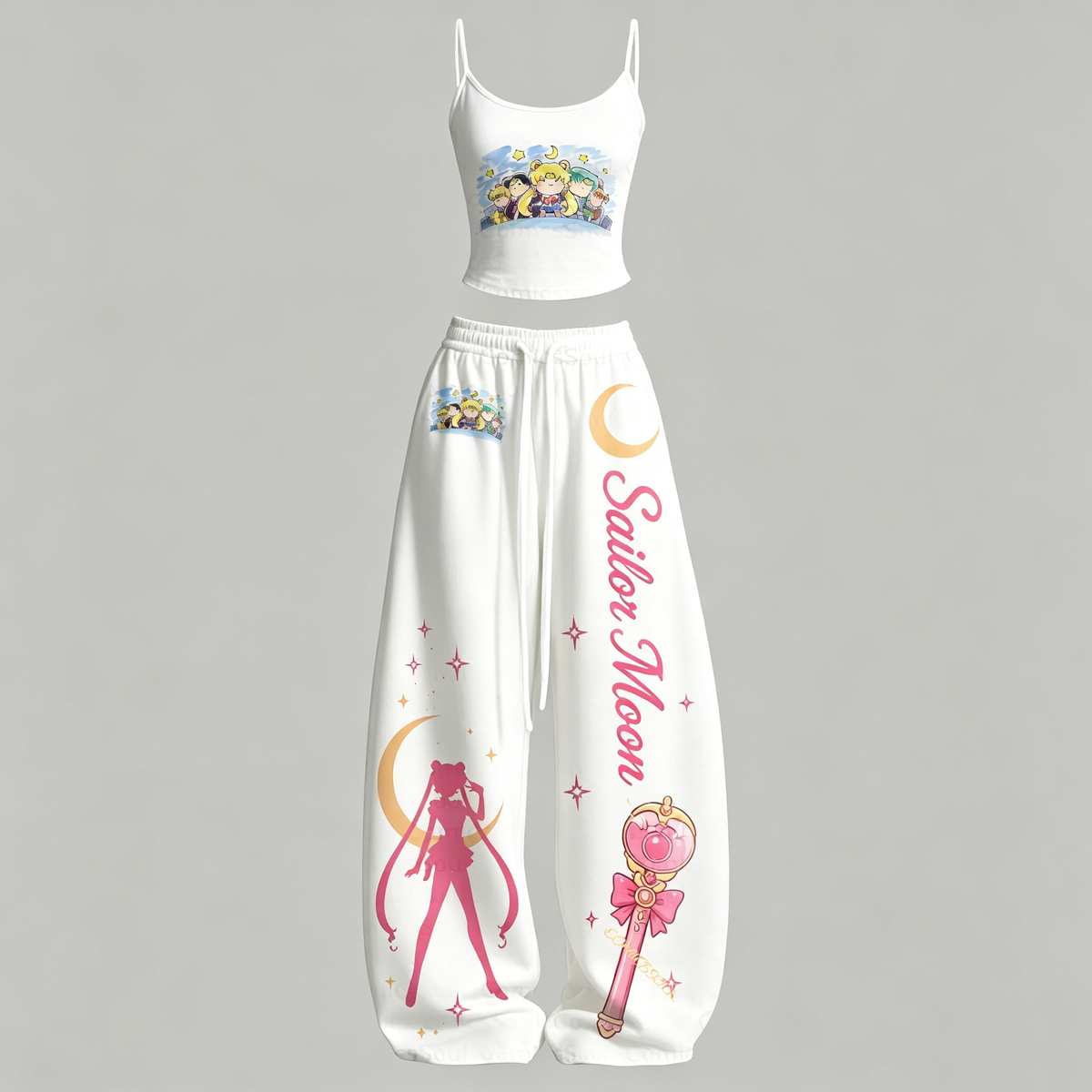 Sailor Moon Top & Elasticated Trousers Two-Piece Set