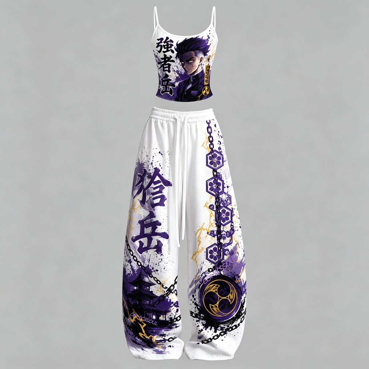Demon Slayer Top & Elasticated Trousers Two-Piece Set