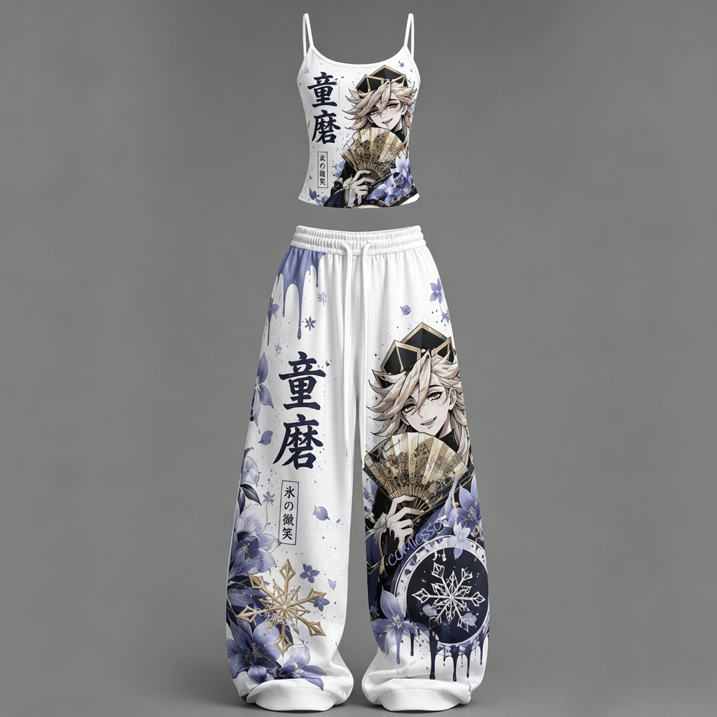 Demon Slayer Top & Elasticated Trousers Two-Piece Set