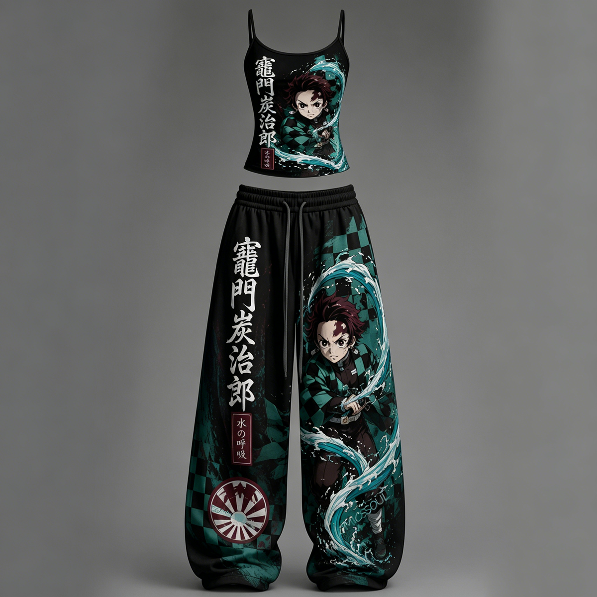 Demon Slayer Top & Elasticated Trousers Two-Piece Set