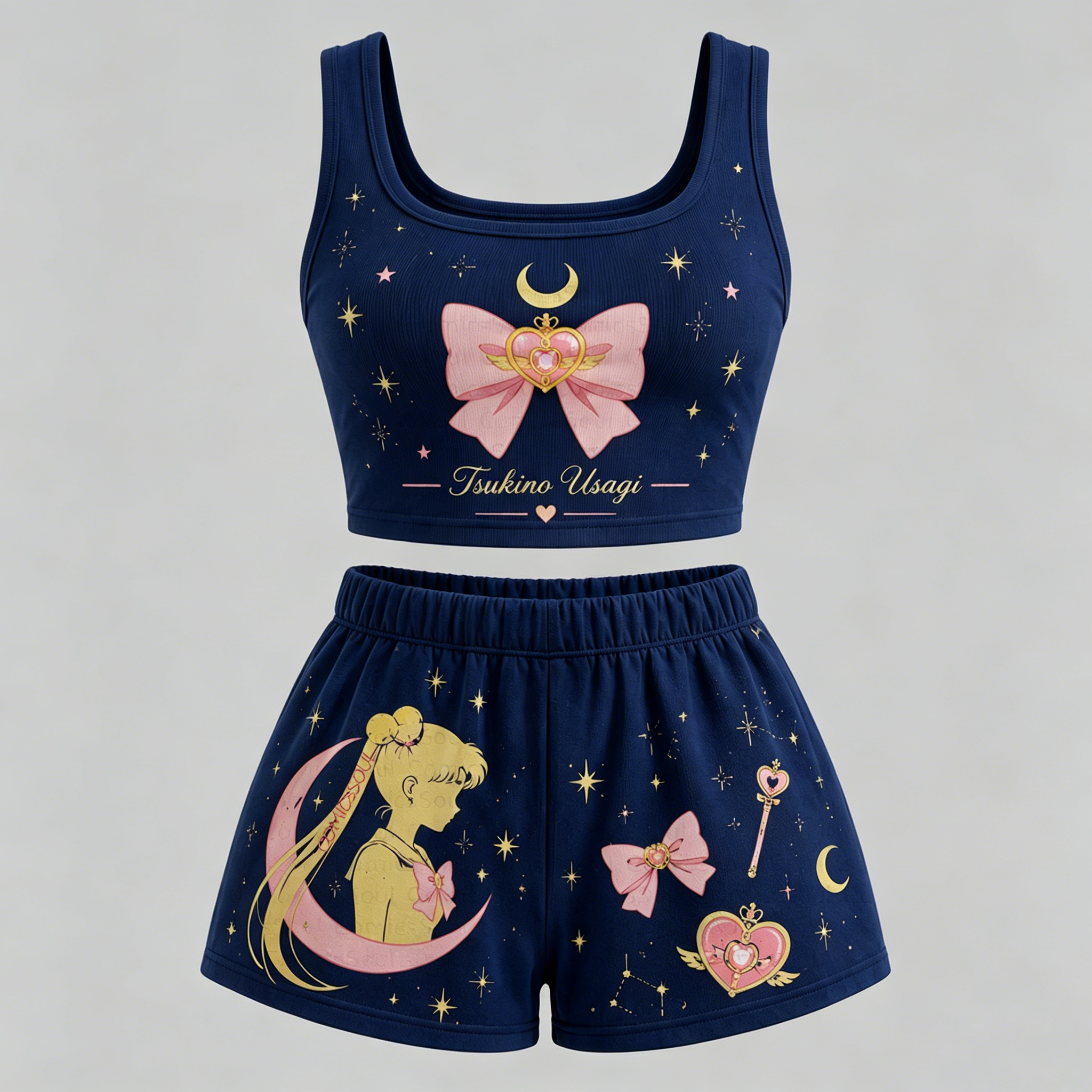 Animescollection Sailor Moon Vest and shorts Two-Piece Set
