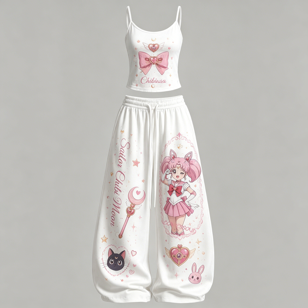 Sailor Moon Top & Elasticated Trousers Two-Piece Set