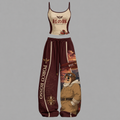 Red Pig-Top & Elasticated Trousers Two-Piece Set