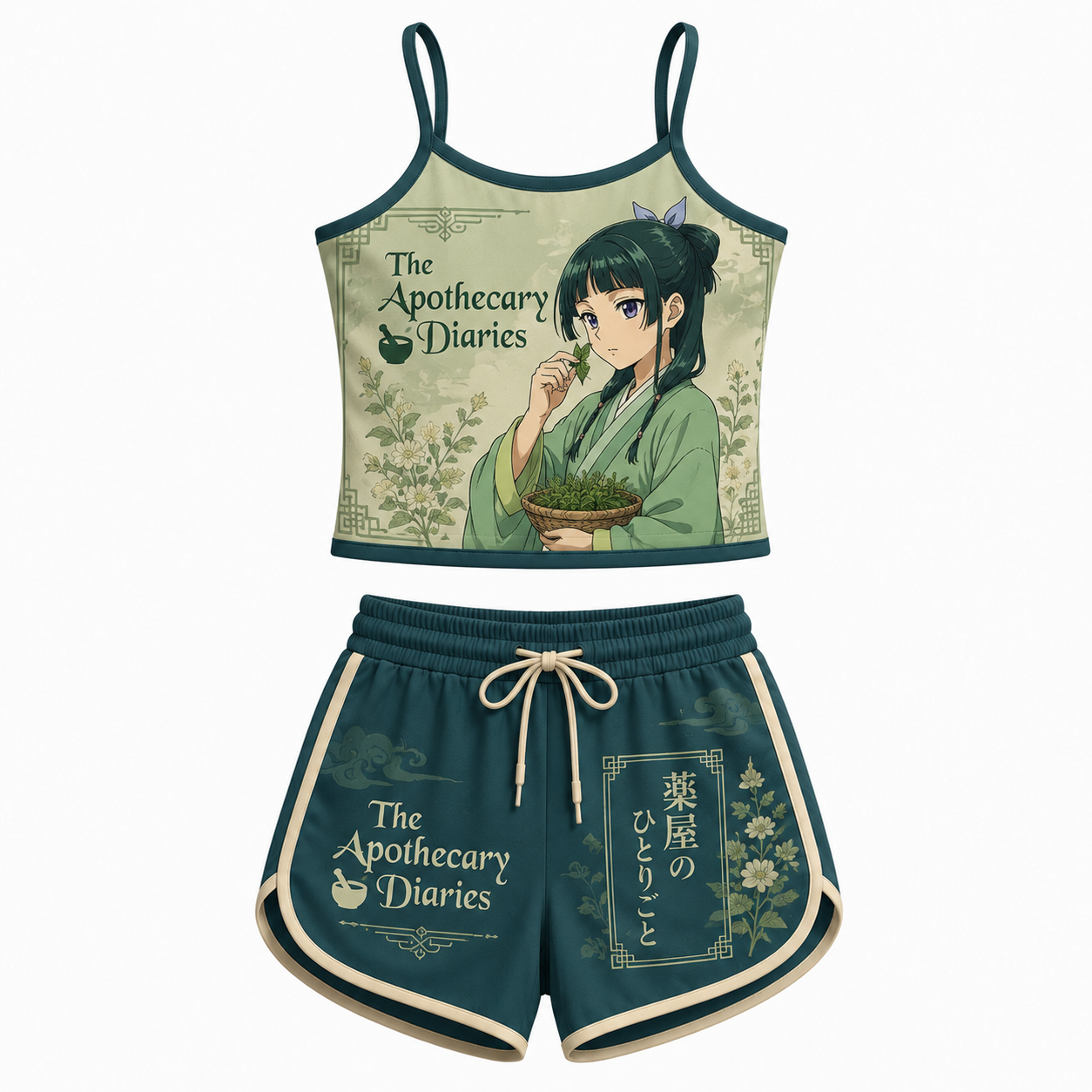 "The Apothecary Diaries" Anime Shorts and Crop Top Set