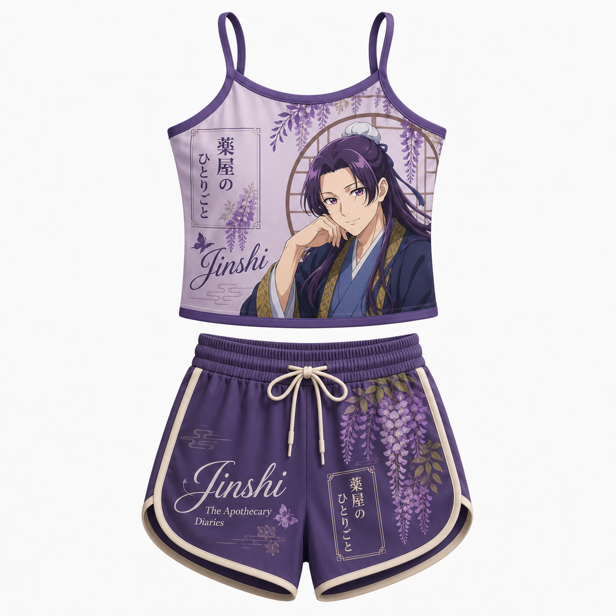 "The Apothecary Diaries" Anime Shorts and Crop Top Set