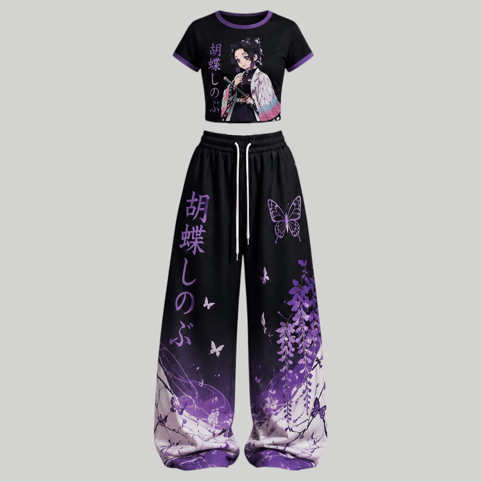 Demon Slayer Top & Elasticated Trousers Two-Piece Set
